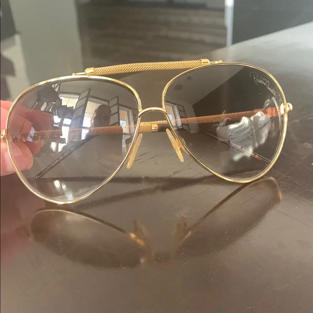 Roberto Cavalli Gold Sunglasses Aviator Style - Picture 6 of 7